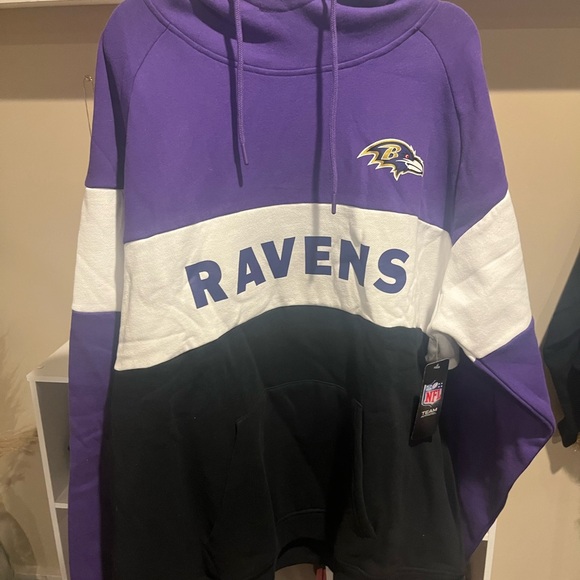 NWT Men’s 3XL New Era Baltimore Ravens Colorblock Raglan Fleece Hoodie - Picture 4 of 6